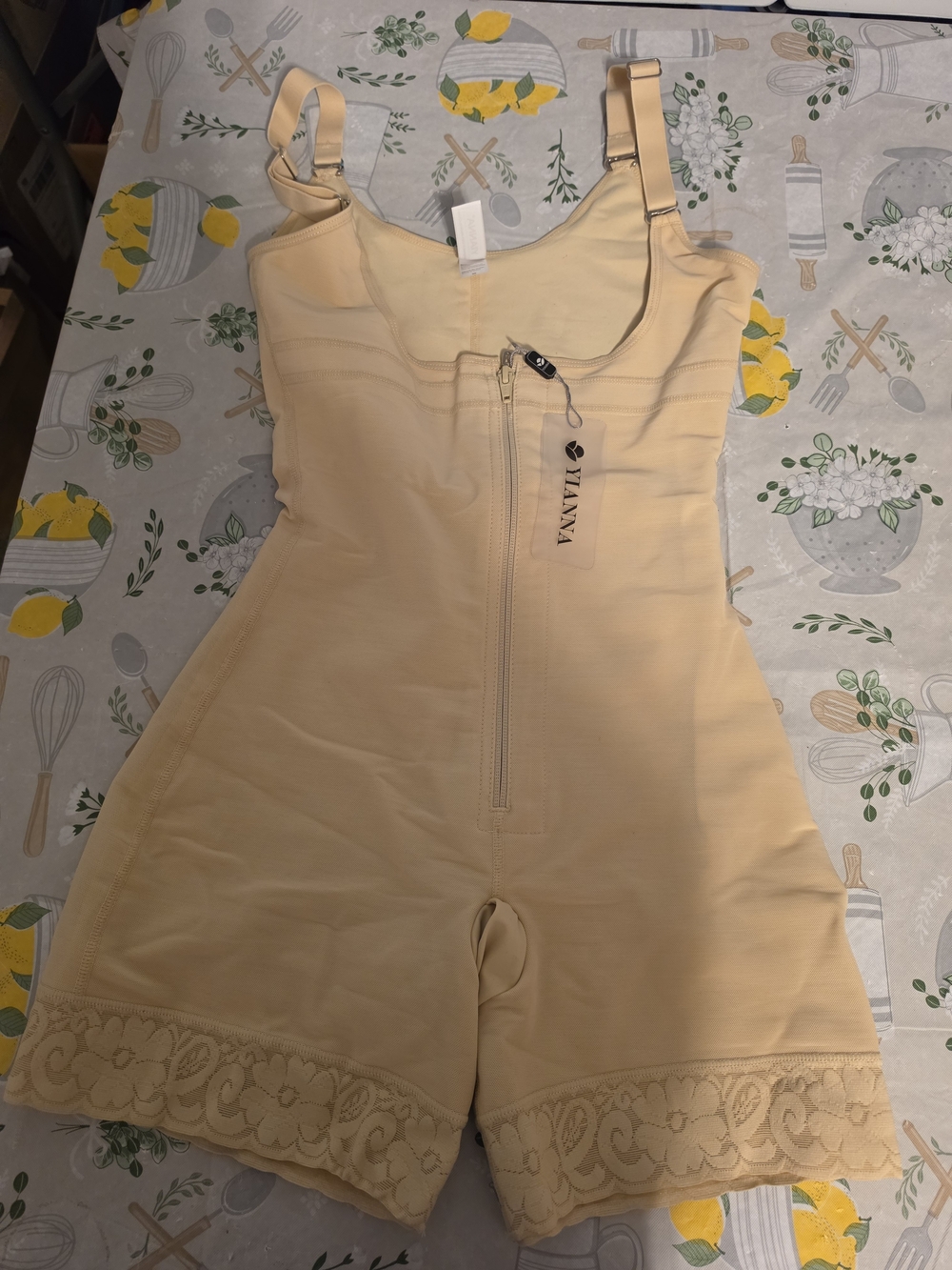 Cream Lace-Trim Full Body Shaper